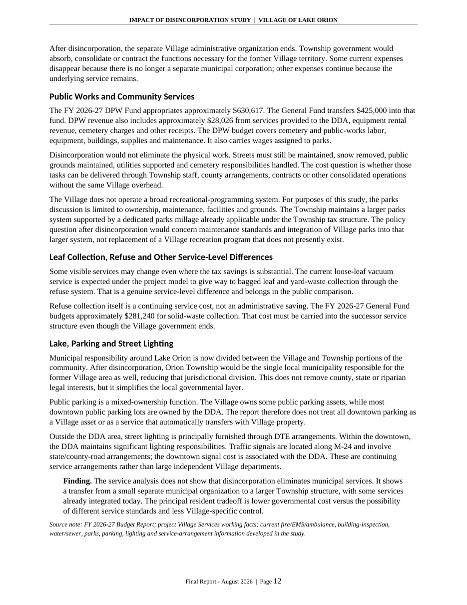 Impact of Disincorporation final report, page 12 of 34