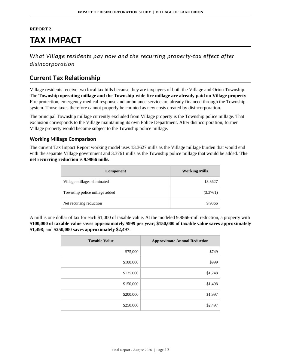 Impact of Disincorporation final report, page 13 of 34