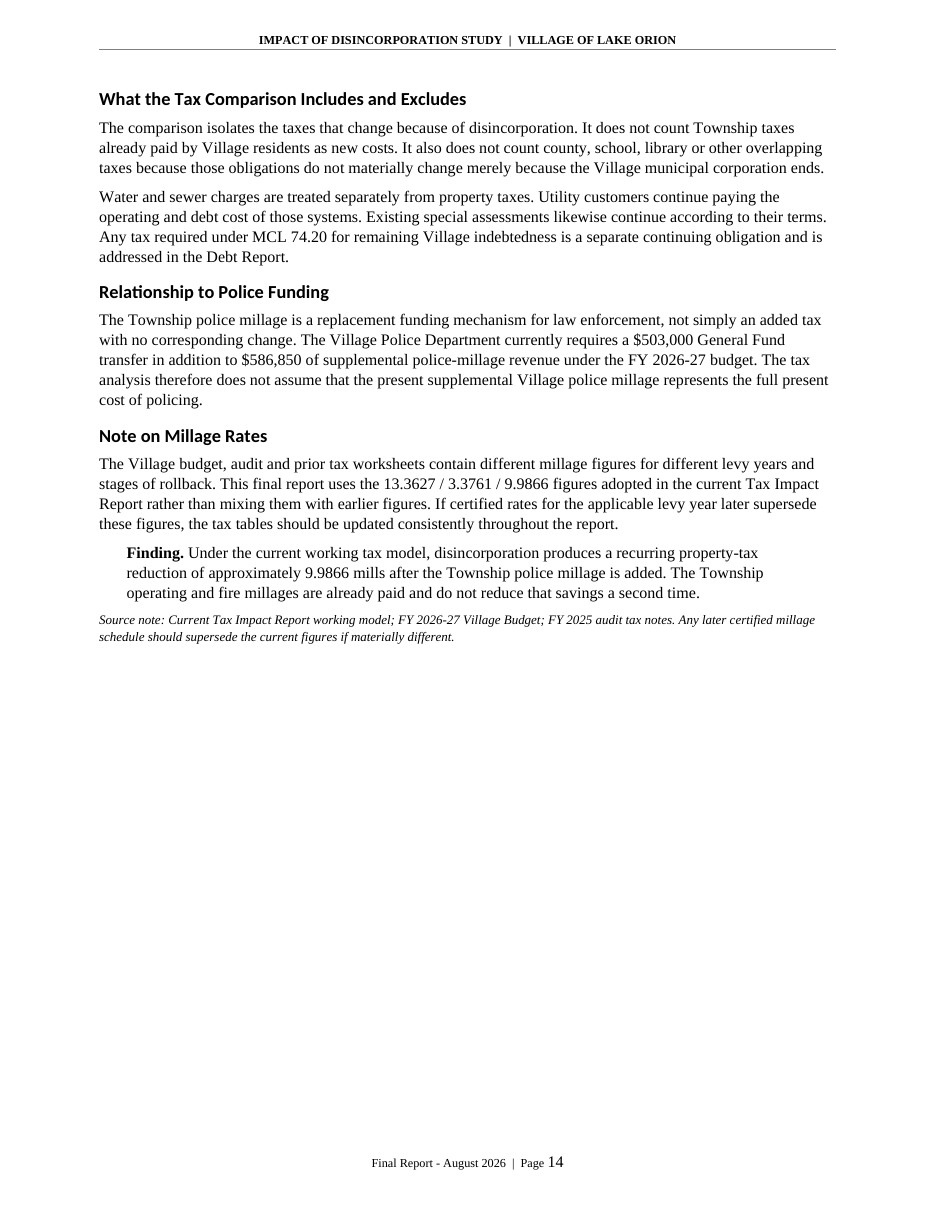 Impact of Disincorporation final report, page 14 of 34