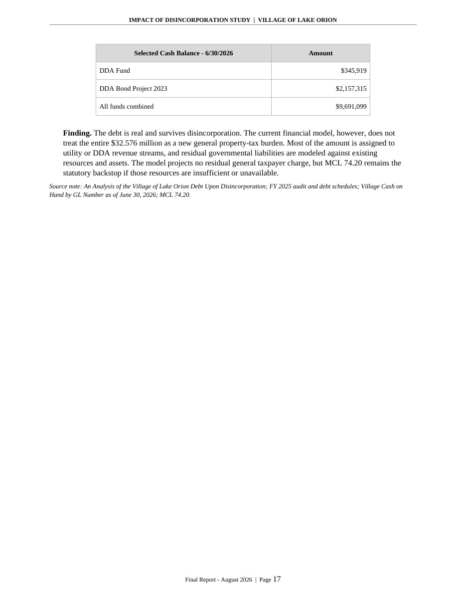 Impact of Disincorporation final report, page 17 of 34