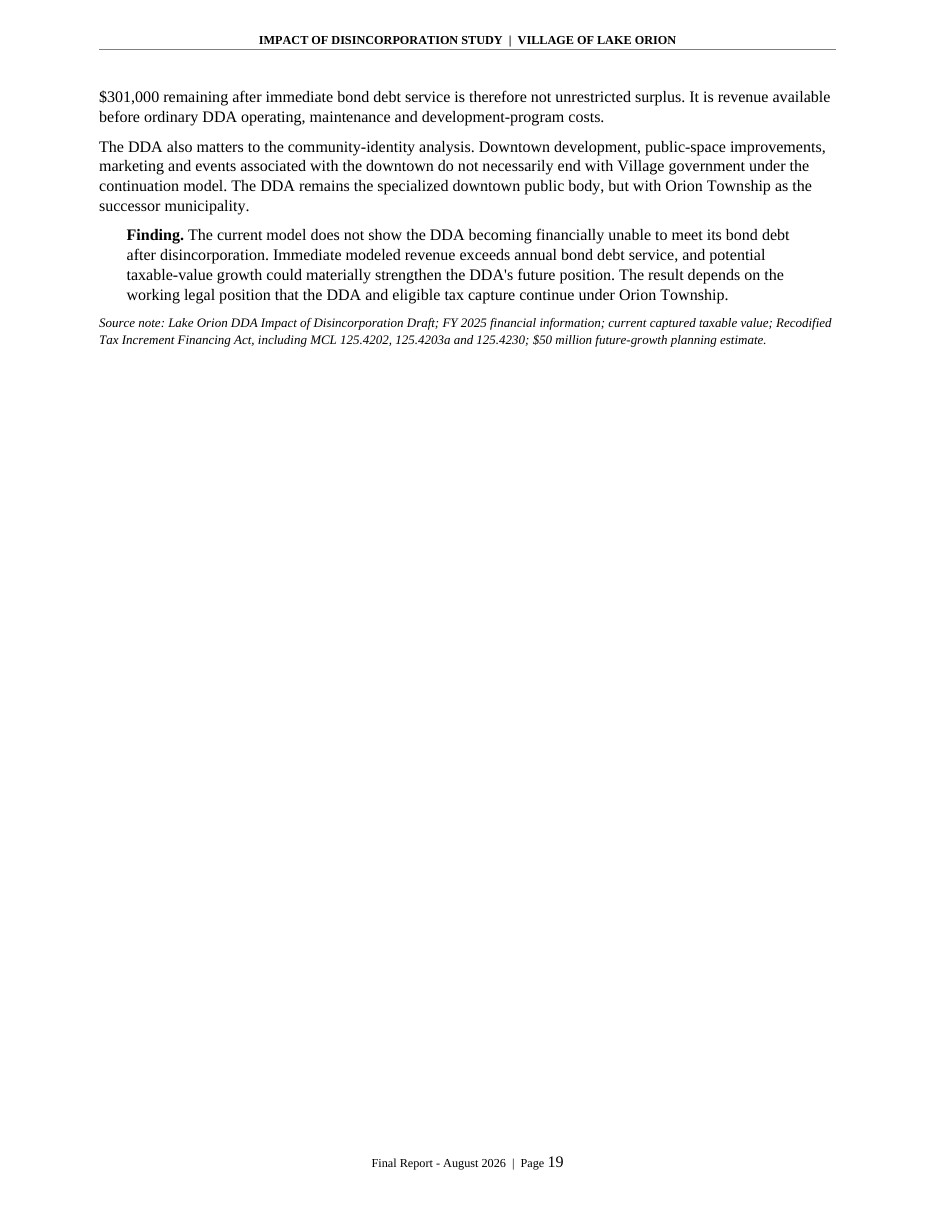 Impact of Disincorporation final report, page 19 of 34