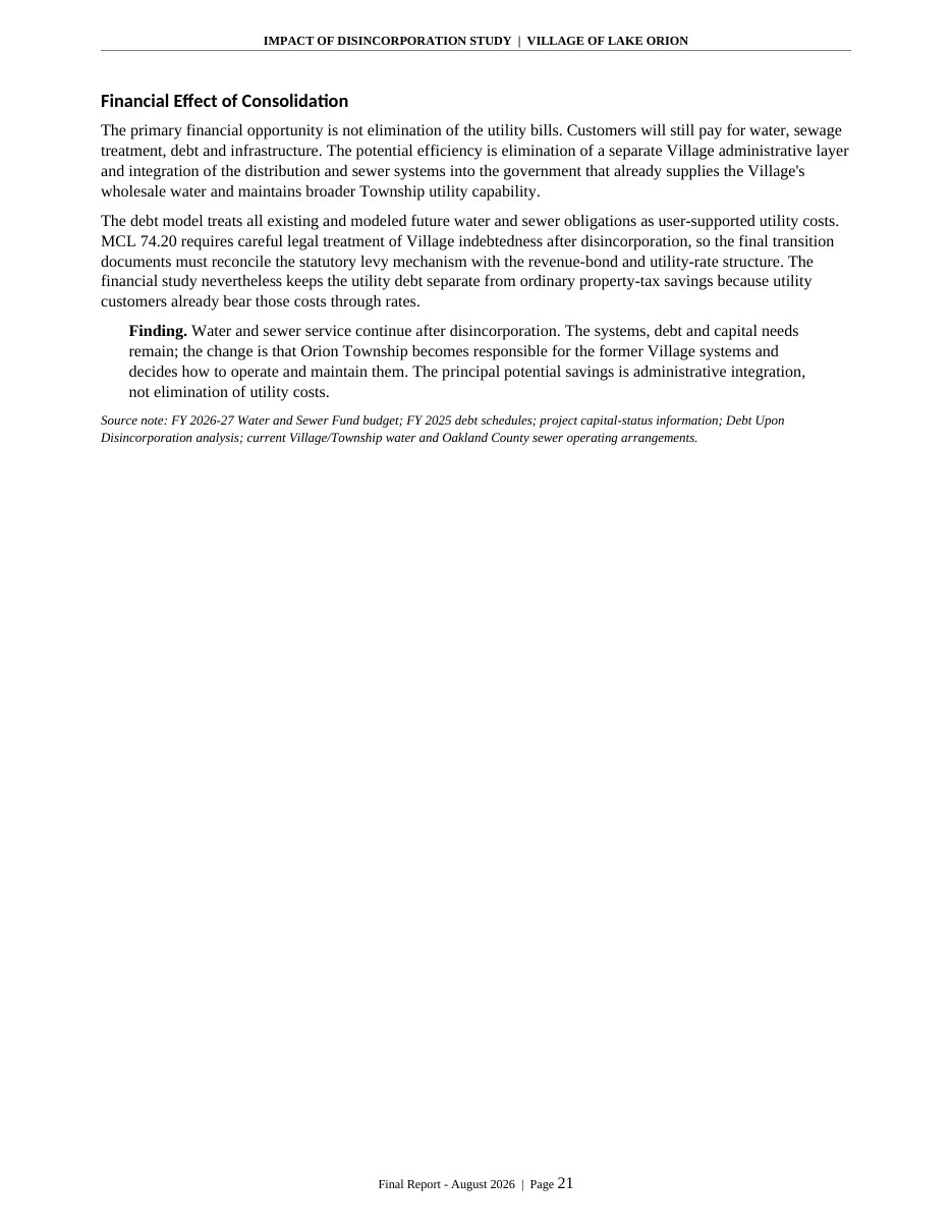 Impact of Disincorporation final report, page 21 of 34