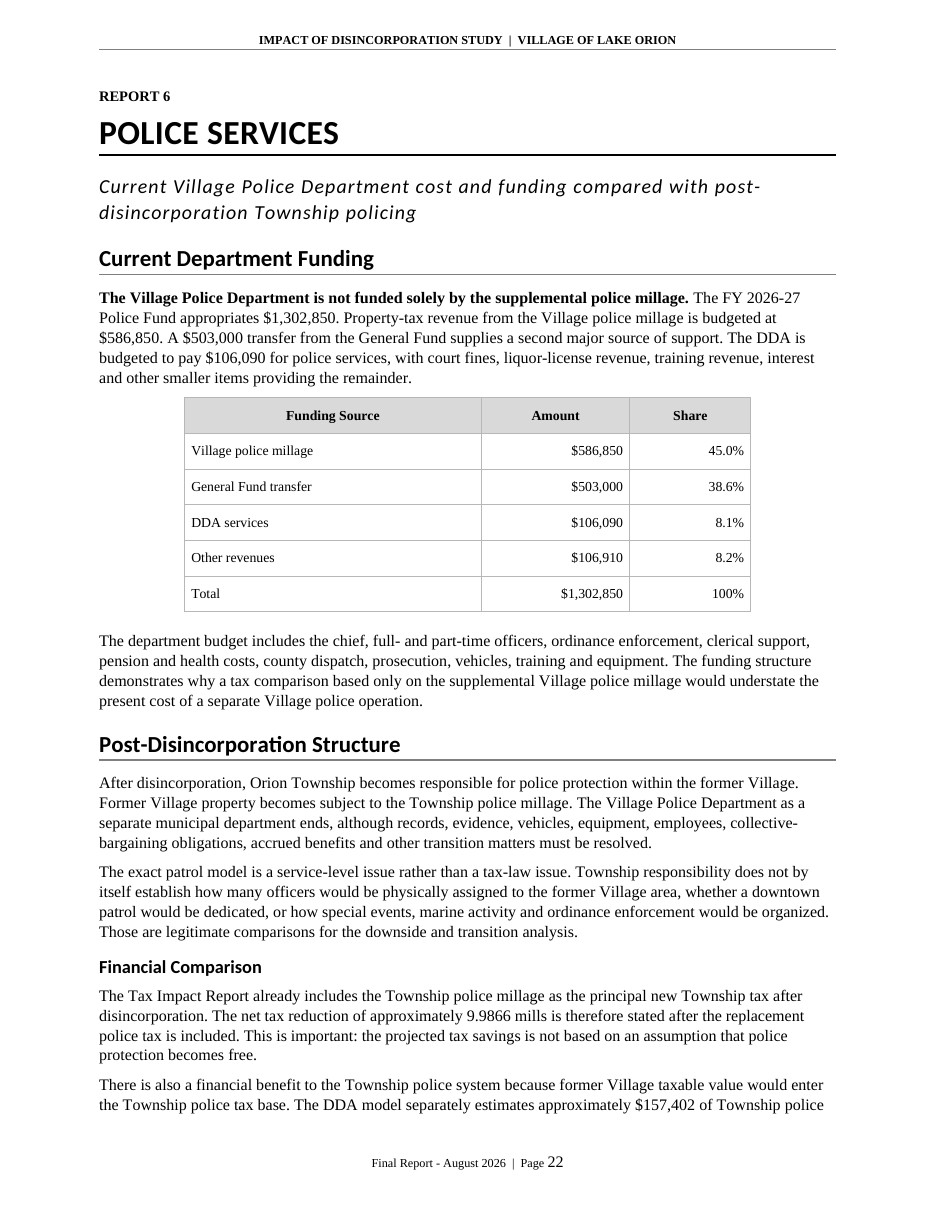 Impact of Disincorporation final report, page 22 of 34
