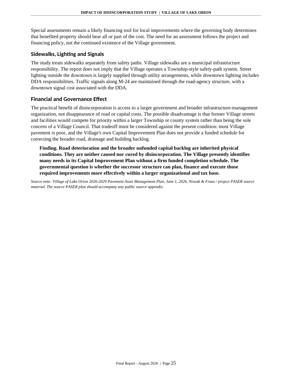 Impact of Disincorporation final report, page 25 of 34