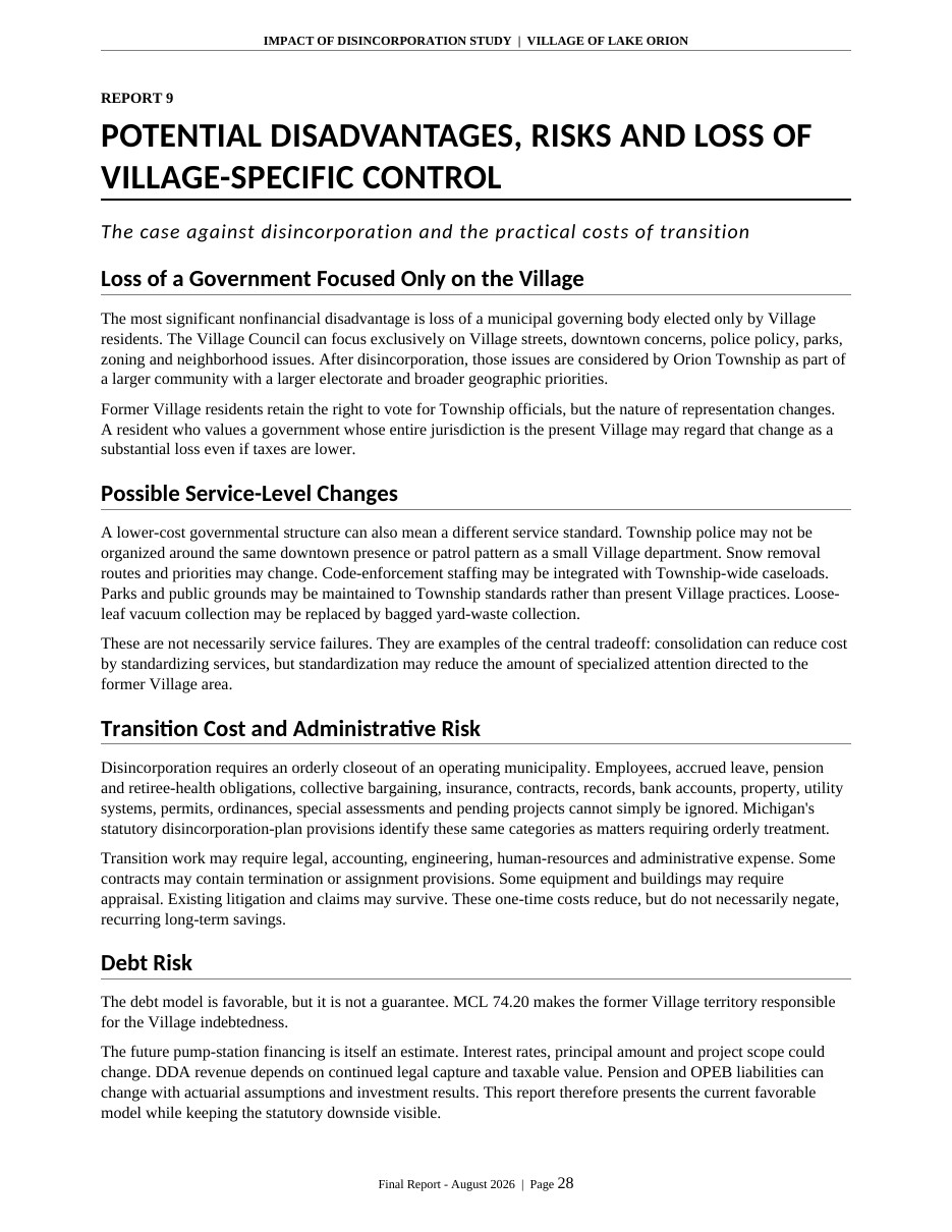 Impact of Disincorporation final report, page 28 of 34