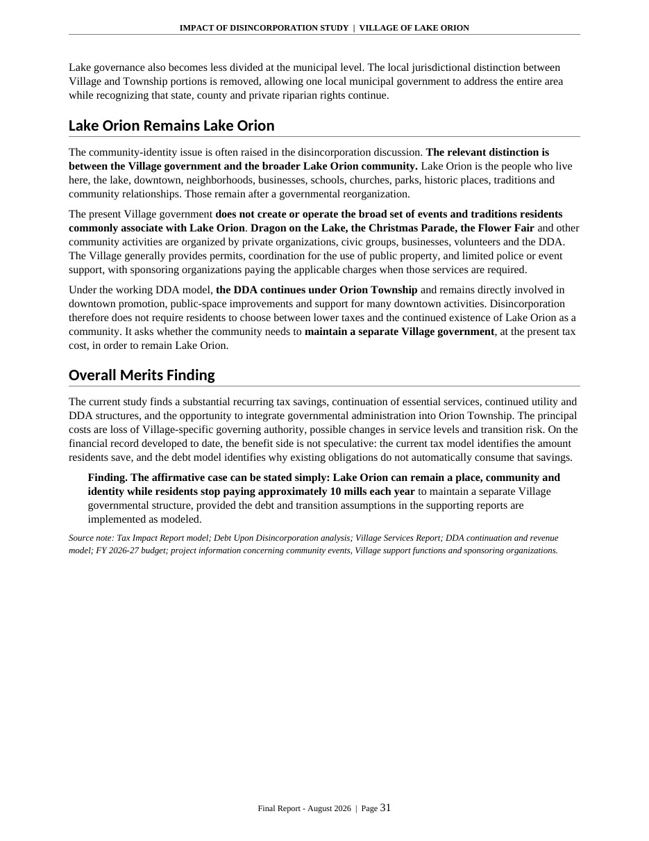 Impact of Disincorporation final report, page 31 of 34