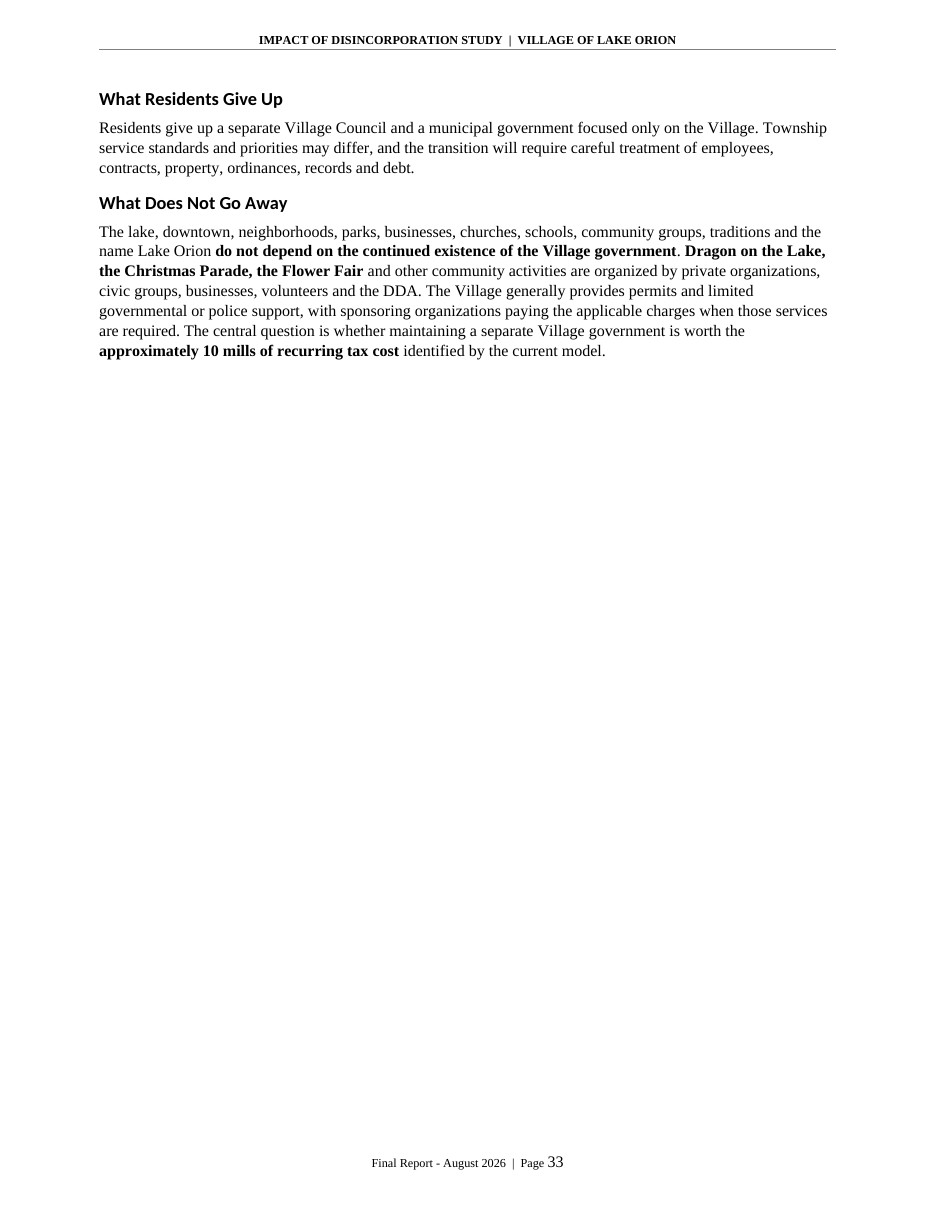 Impact of Disincorporation final report, page 33 of 34