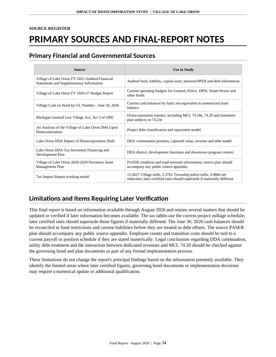 Impact of Disincorporation final report, page 34 of 34